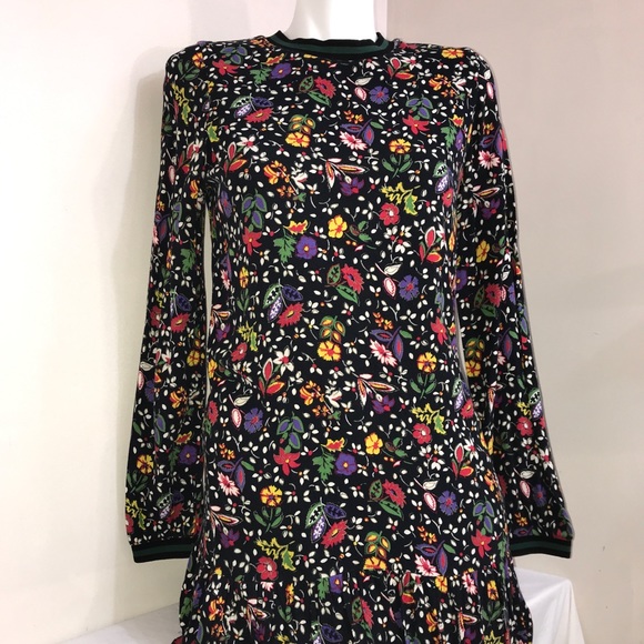Zara Retro Floral Multicoloured Ruffle Flowy Dress - Picture 6 of 12